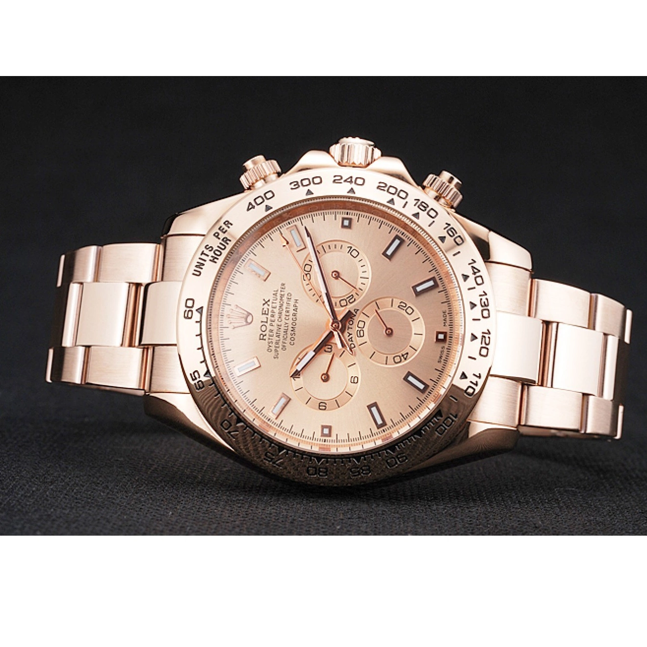 Aaa replica watch Rolex And Dial Bracelet Daytona Gold Pink Case Cosmograph 1454247 Rose 0706
